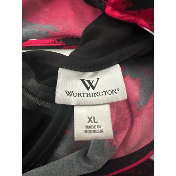 Worthington Woman Sleeveless Floral Black and Red Career Formal Sheath Dress XL - Picture 7 of 9